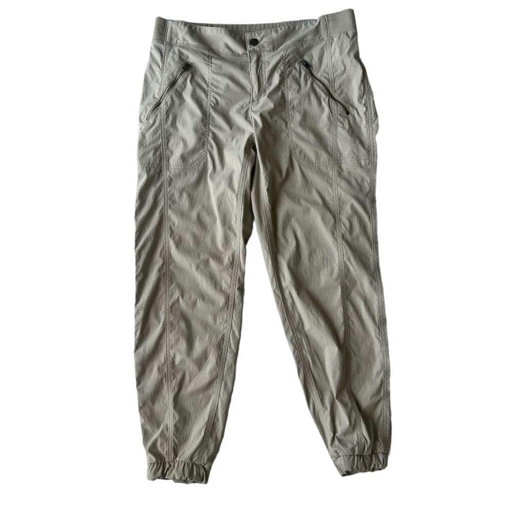Athleta Women's Tan Jogger Lightweight Cinched Hem Pants sz 12 - Picture 2 of 13